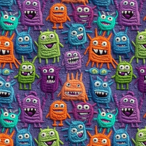 Cute Monster Embroidery - Large Scale