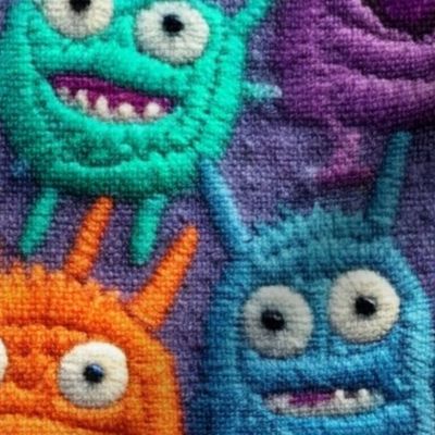 Cute Monster Embroidery - XL Scale