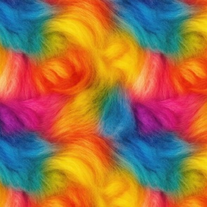 Bright Rainbow Faux Fur Background Rotated - Large Scale