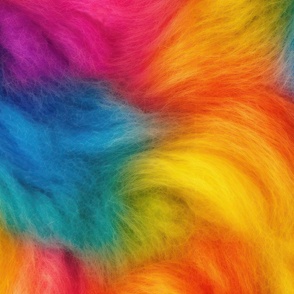 Bright Rainbow Faux Fur Background Rotated - XL Scale