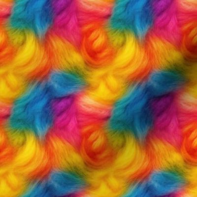 Bright Rainbow Faux Fur Background - XS Scale