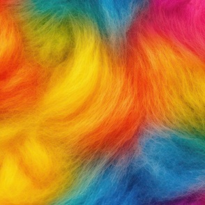 Bright Rainbow Faux Fur Background - XL Scale