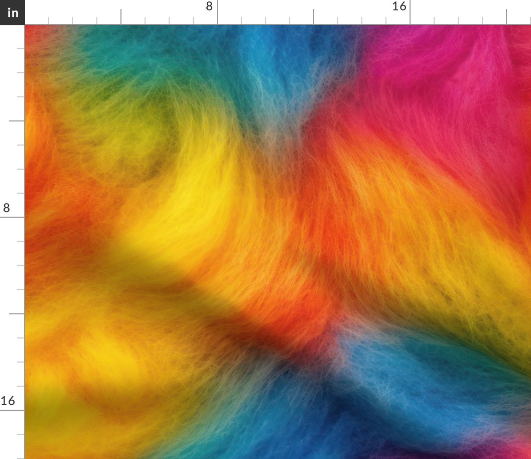 Bright Rainbow Faux Fur Background - XL Scale