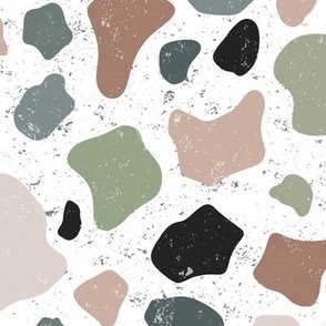 Modern Terrazzo in Neutral Greens and Blues