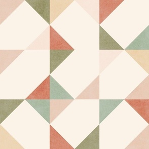 Triangle and Square Mosaic - Muted Pastels