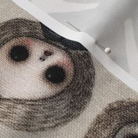 Creepy Doll Halloween Embroidery Rotated - Large Scale