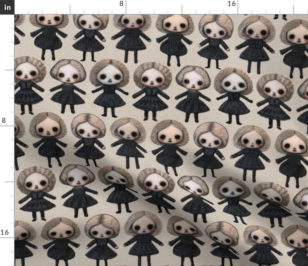 Creepy Doll Halloween Embroidery - Medium Scale