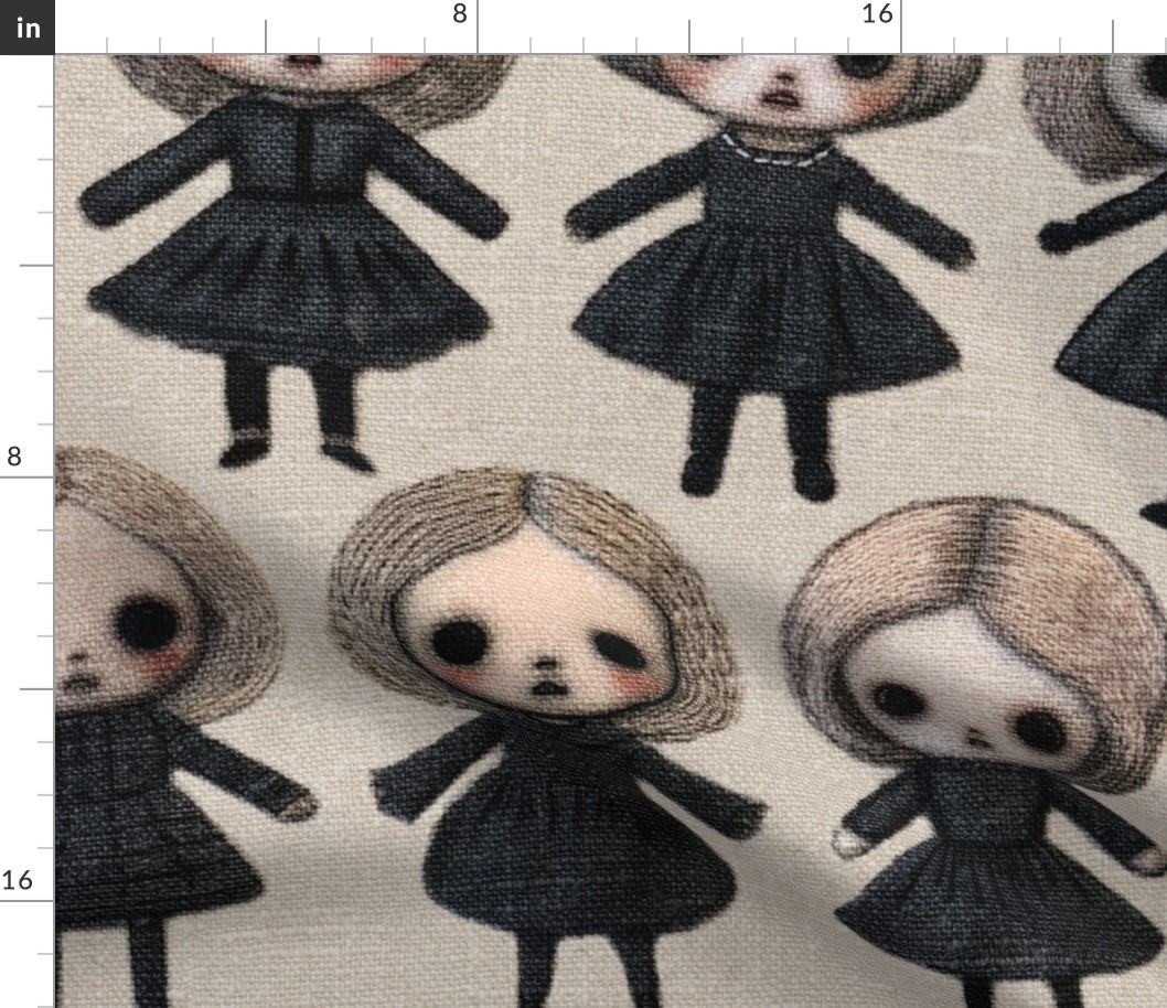 Creepy Doll Halloween Embroidery - XL Scale