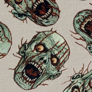 Creepy Zombie Halloween Embroidery - XL Scale