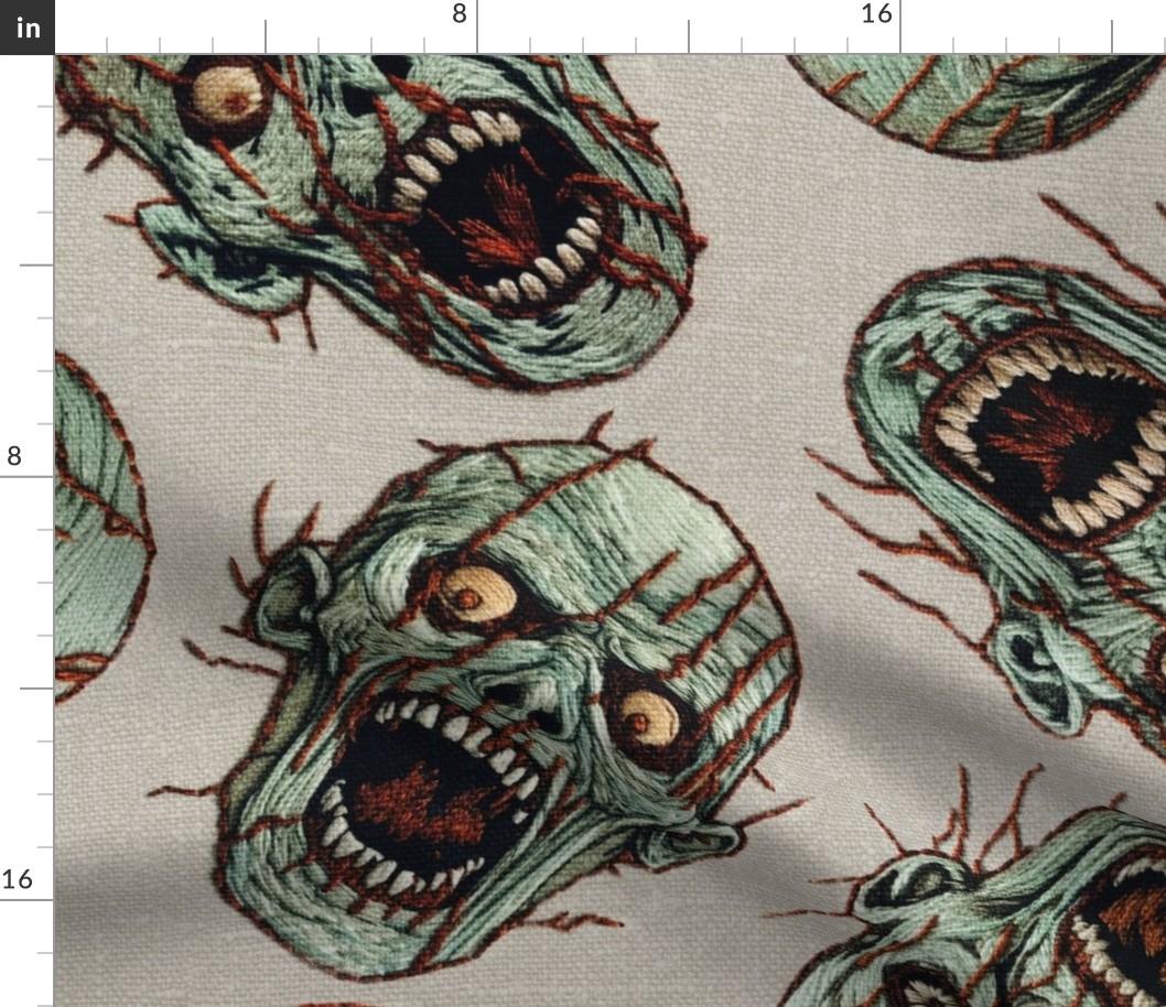 Creepy Zombie Halloween Embroidery - XL Scale