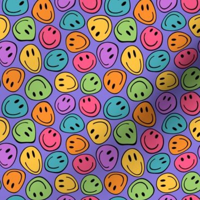 Groovy and Trippy Distorted Smiley Face Lilac - XS Scale