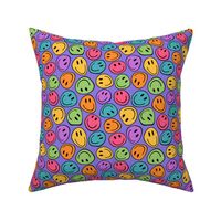 Groovy and Trippy Distorted Smiley Face Lilac - Small Scale