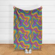 Groovy and Trippy Psychadelic Contours Lilac Rotated - XL Scale