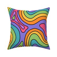 Groovy and Trippy Psychadelic Contours Lilac Rotated - XL Scale