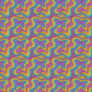 Groovy and Trippy Psychadelic Contours Lilac - XS Scale