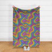 Groovy and Trippy Psychadelic Contours Lilac - XL Scale