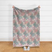Rosette Floral Meadow | ditsy Boho | on stone blue | 12