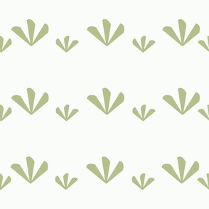 simple plant horizontal rows green on white - cottagecore Minimalist  medium