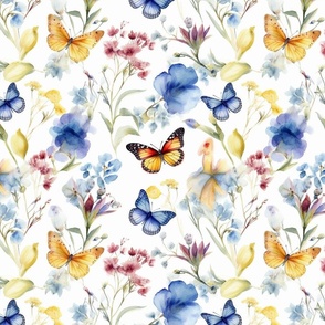 Secret Garden: Blue and Yellow Butterflies
