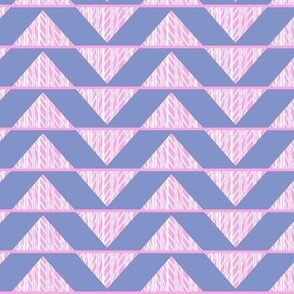 Zig zag, bunting triangles in  purple and pink small