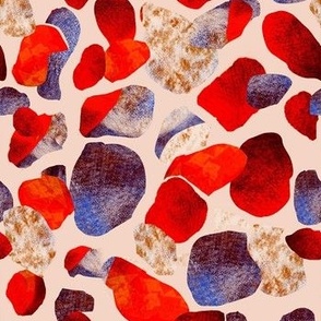 Abstract Coastal Terrazzo |  reds and blues