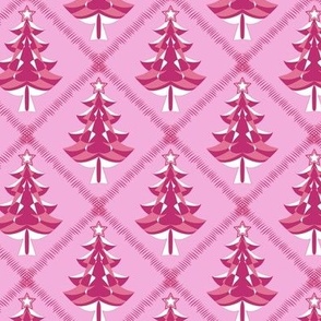 Pink Christmas trees, holiday season trees
