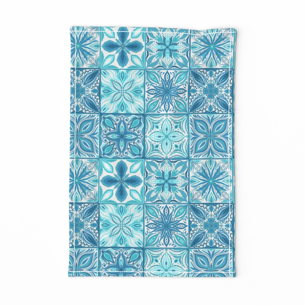 Ornate tiles in  blue