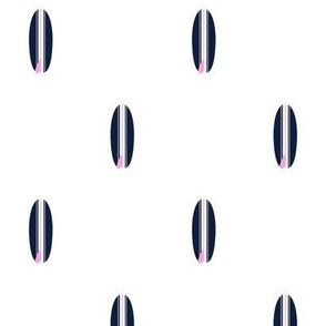 NAVY BLUE AND SOFT PINK CLASSIC MINI SURFBOARDS 