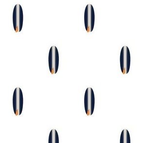 NAVY BLUE AND ORANGE MINI SIZE CLASSIC SURFBOARDS 