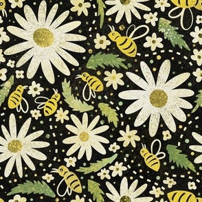 Daisies and bees. Non-Directional - Medium scale