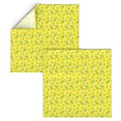 Good Morning - Sunny Yellow Flowers on Checks - non-directional