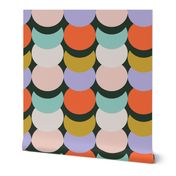 Preppy pattern Geometric shapes half moon playful geometric