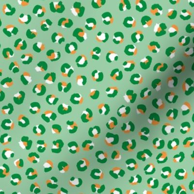 Irish Leopard - St Patrick's Day animal print in orange jade green on mint