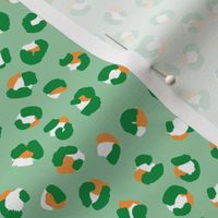 Irish Leopard - St Patrick's Day animal print in orange jade green on mint