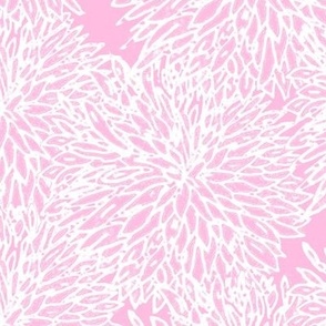 Wood block looks - Chrysanthemums pink on petal pink