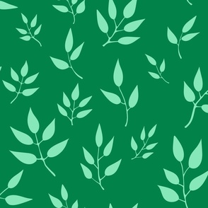 Wildflower Delight: An Enchanting Green Leaf Pattern Light Leaves Large