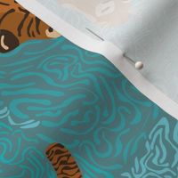 Swimming tigers - mint