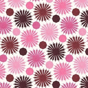 Shine Octagon, Pink (small) - sun geometric in sweet pink and magenta