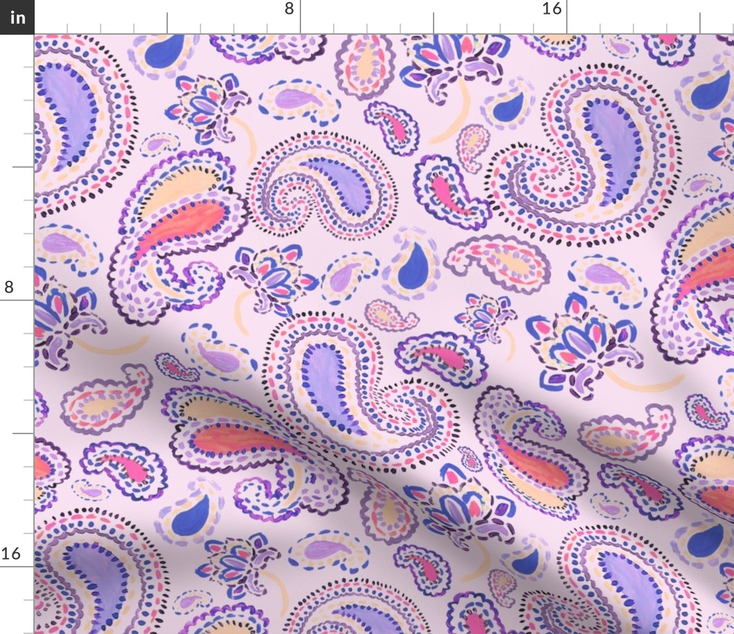Aesthetic Purple Paisley by Courtney Graben