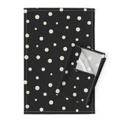 Polka Dots on Black Mountain Color Background
