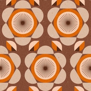 70s floral vibe  - orange and brown