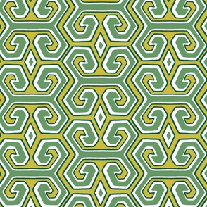 tribal geometric/green and lime/medium 
