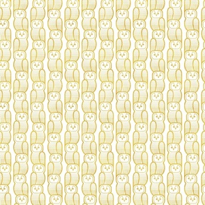 Wide Awake Owls- Midcentury Geometric Golden Yellow Owl- Pattern Clash- Kids Wallpaper- Novelty Gender Neutral Playroom- Yellow Birds of Prey- sMini