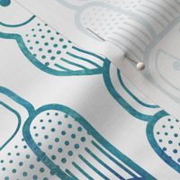 Wide Awake Owls- Midcentury Geometric Teal Green Owl- Pattern Clash- Kids Wallpaper- Novelty Gender Neutral Playroom- Turquoise Blue Birds of Prey- Small