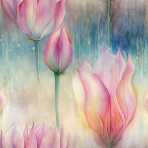 Dreamy Tulips, Irridescent Pink Tulip Flowers