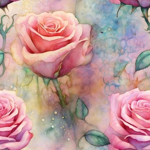 Dreamy Roses, Soft Pink Pastel Rose Flowers