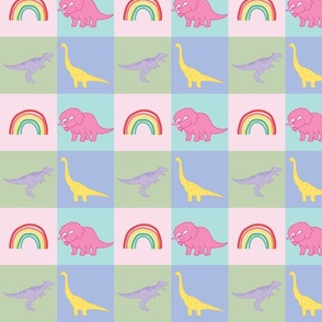 Pastel Dino Pattern by Courtney Graben