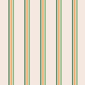 Irish vertical stripes - St. Patrick's Day striped minimalist vintage plaid design orange green on blush beige