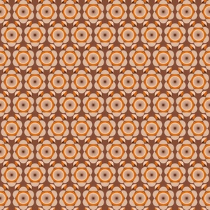 Small scale • 70s floral vibe  - orange and brown