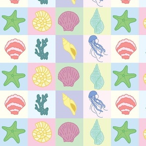 Sea Life Checkered by Courtney Graben